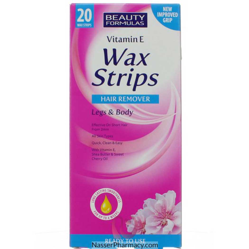 Beauty Formulas Hair Removal Wax Strips For Legs Body 20 Strips