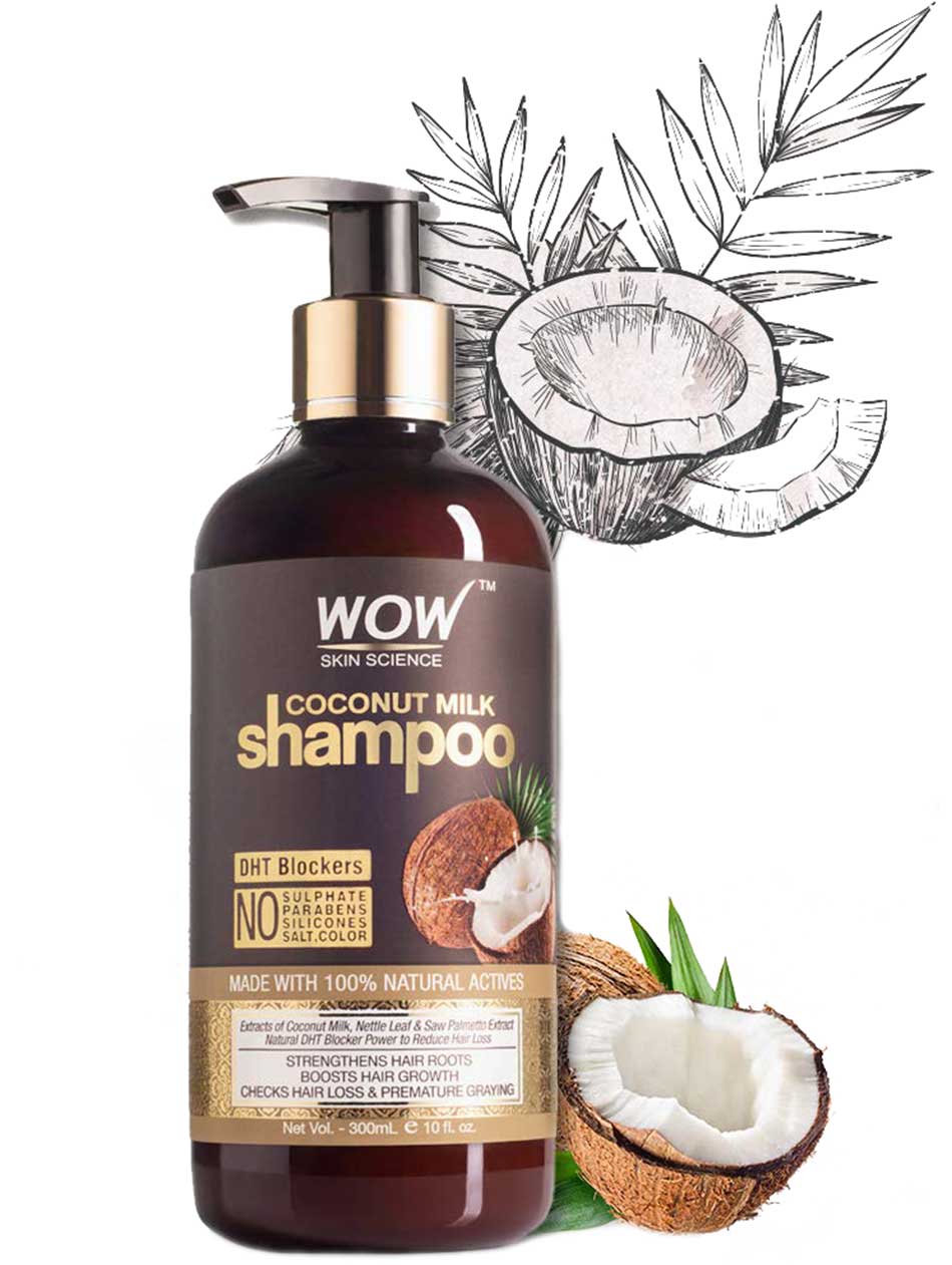WOW Skin Science Coconut Milk Shampoo 300ml - Shampoos & Conditioners