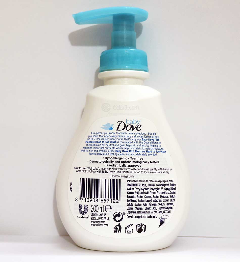 Baby Dove Head To Toe Wash Rich Moisture 200ml Baby Body