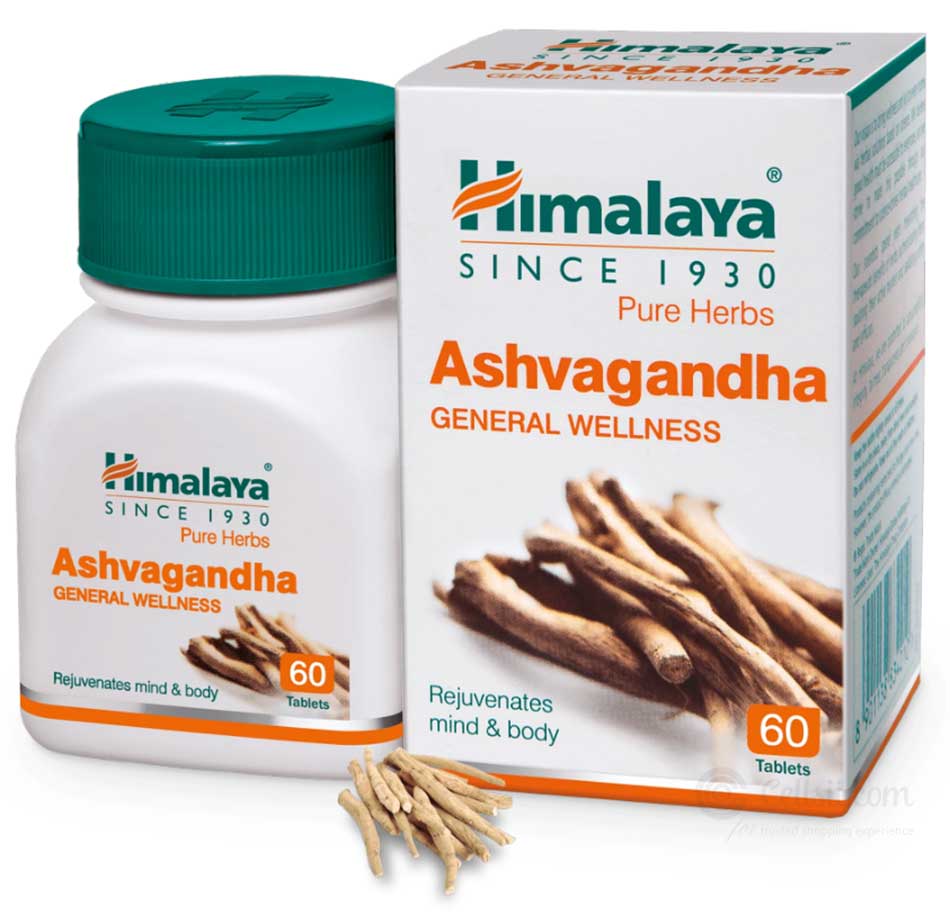 Himalaya Ashvagandha Pure Herbs General Wellness 60 Tablets