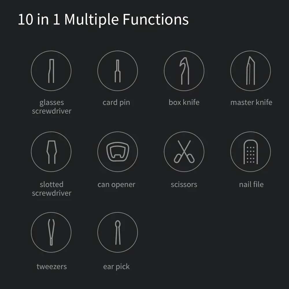 Xiaomi Huohou Mini 10 in 1 Multi-Function Knife