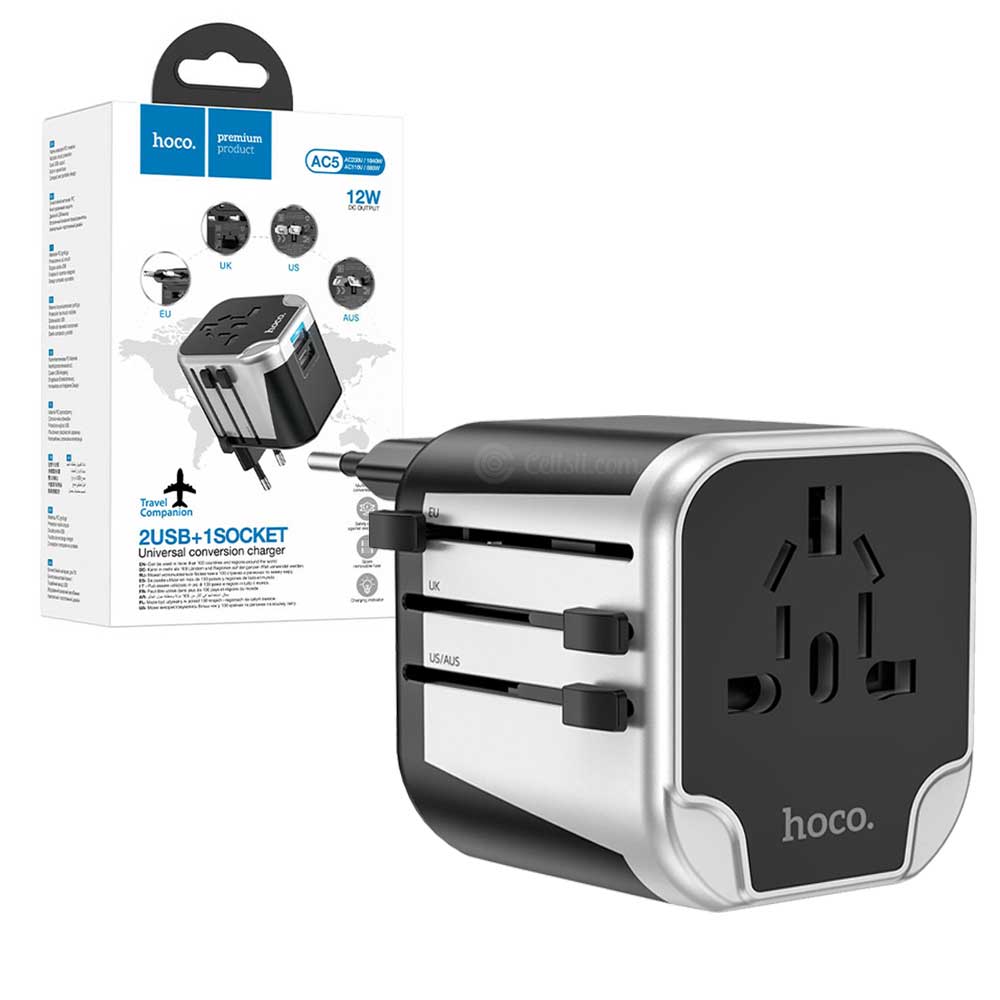 Hoco AC5 Universal Conversion Travel Charger with Intelligent Balance Technology