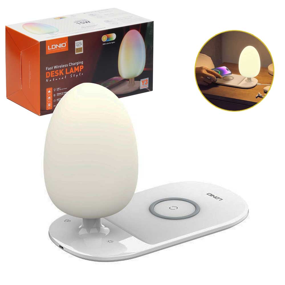LDNIO Y3 Fast Wireless Charging with LED Night Desk Lamp