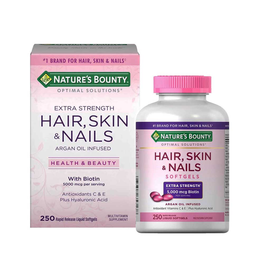 Nature's Bounty Hair, Skin and Nails 5000 mcg Extra Strength 250 Gummies