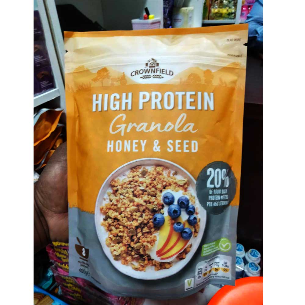 Crownfield High Protien Granola Honey & Seed 400g