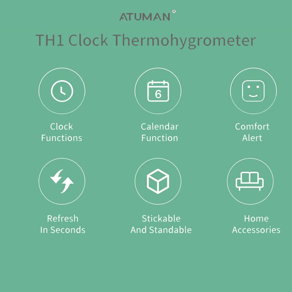 Xiaomi Duka Atuman TH1 Electric Clock Thermohygrometer