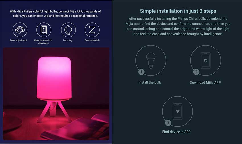  Xiaomi E27 Youpin ZhiRui Bedside Lamp LED Light Bulb Desktop Light 5