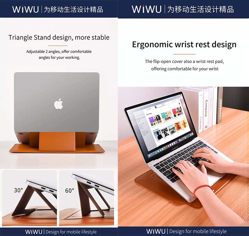 WiWU Skin Pro Slim Stand Sleeve for Macbook