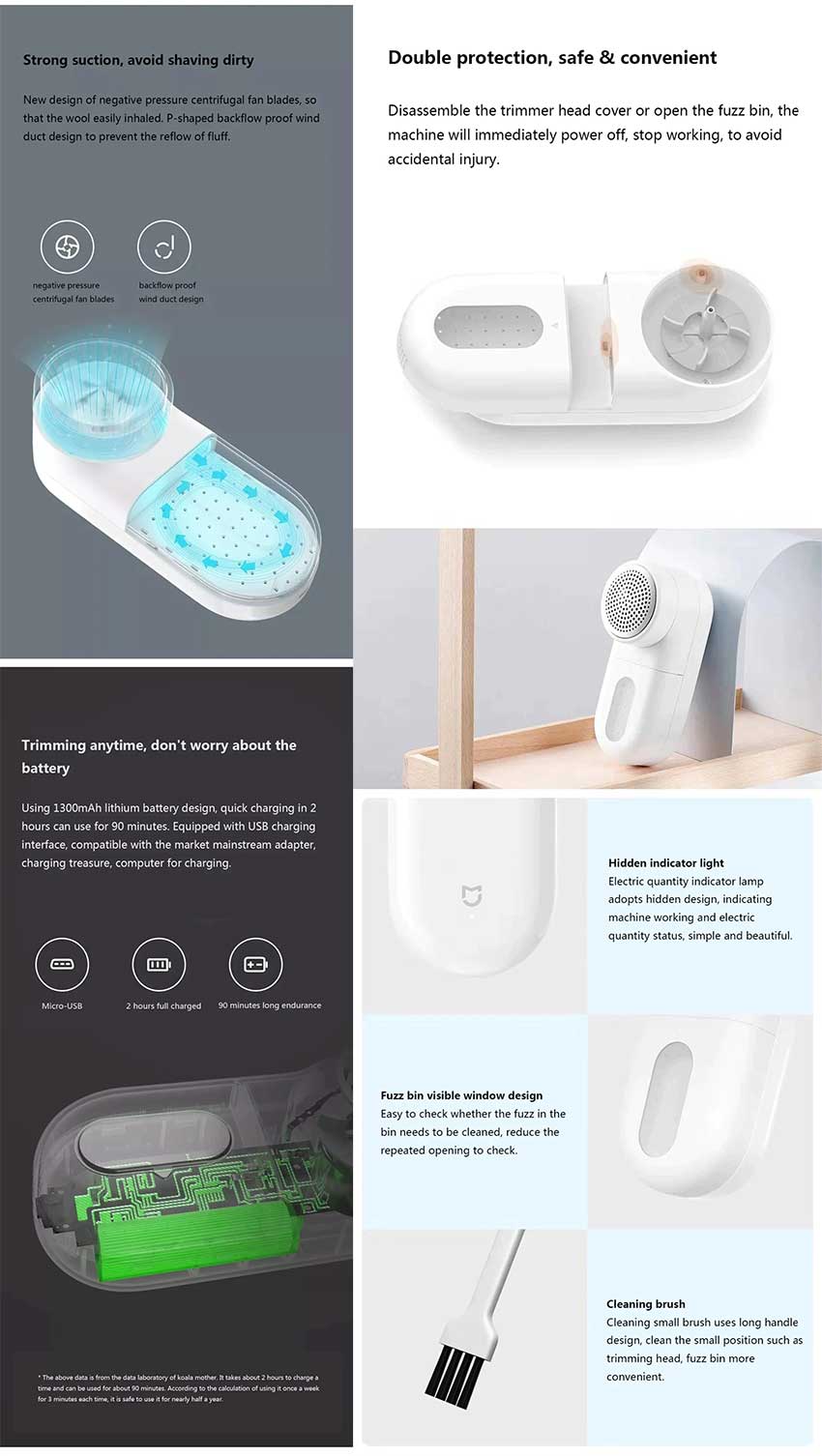  XIAOMI MIJIA Lint Remover Clothes Fuzz Pellet Trimmer