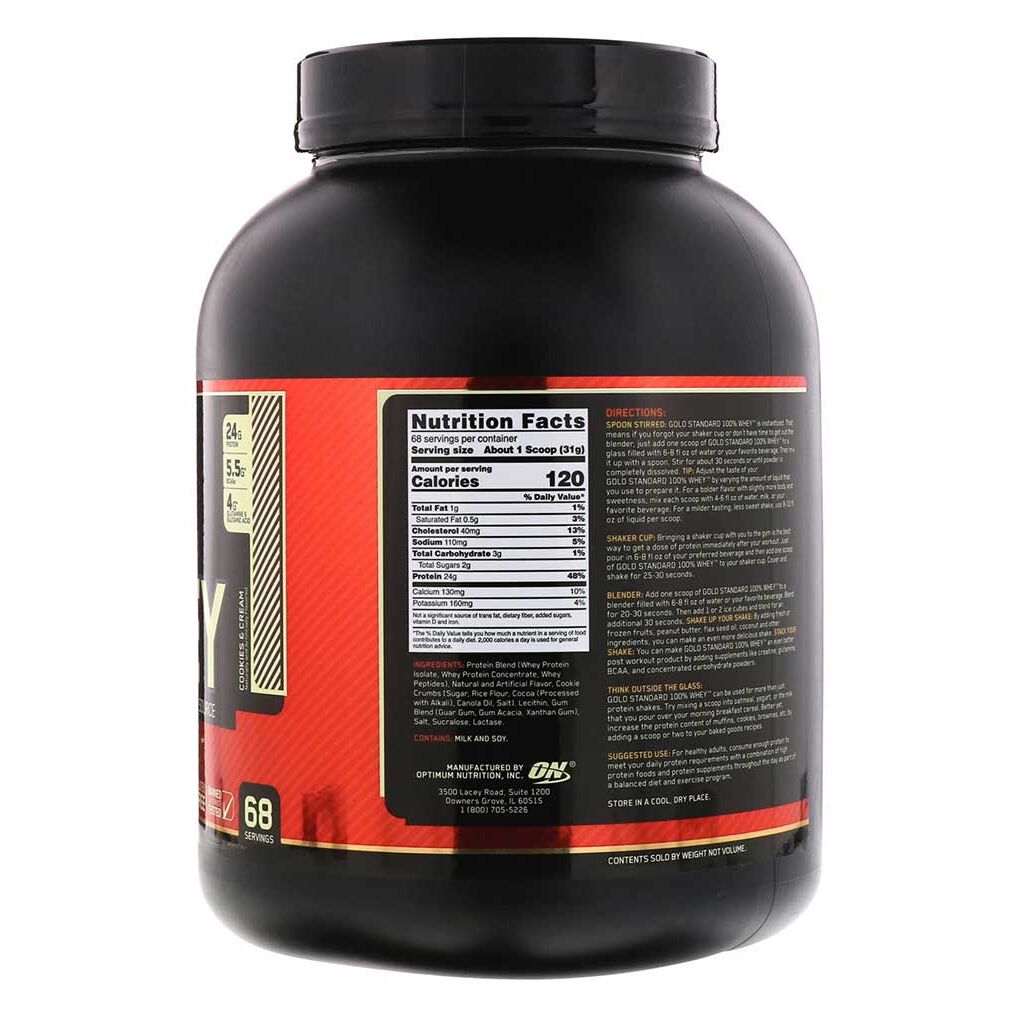 Optimum Nutrition 100 Whey Gold Standard Protein Powder Drink Mix 2.1Kg Protein Supplements