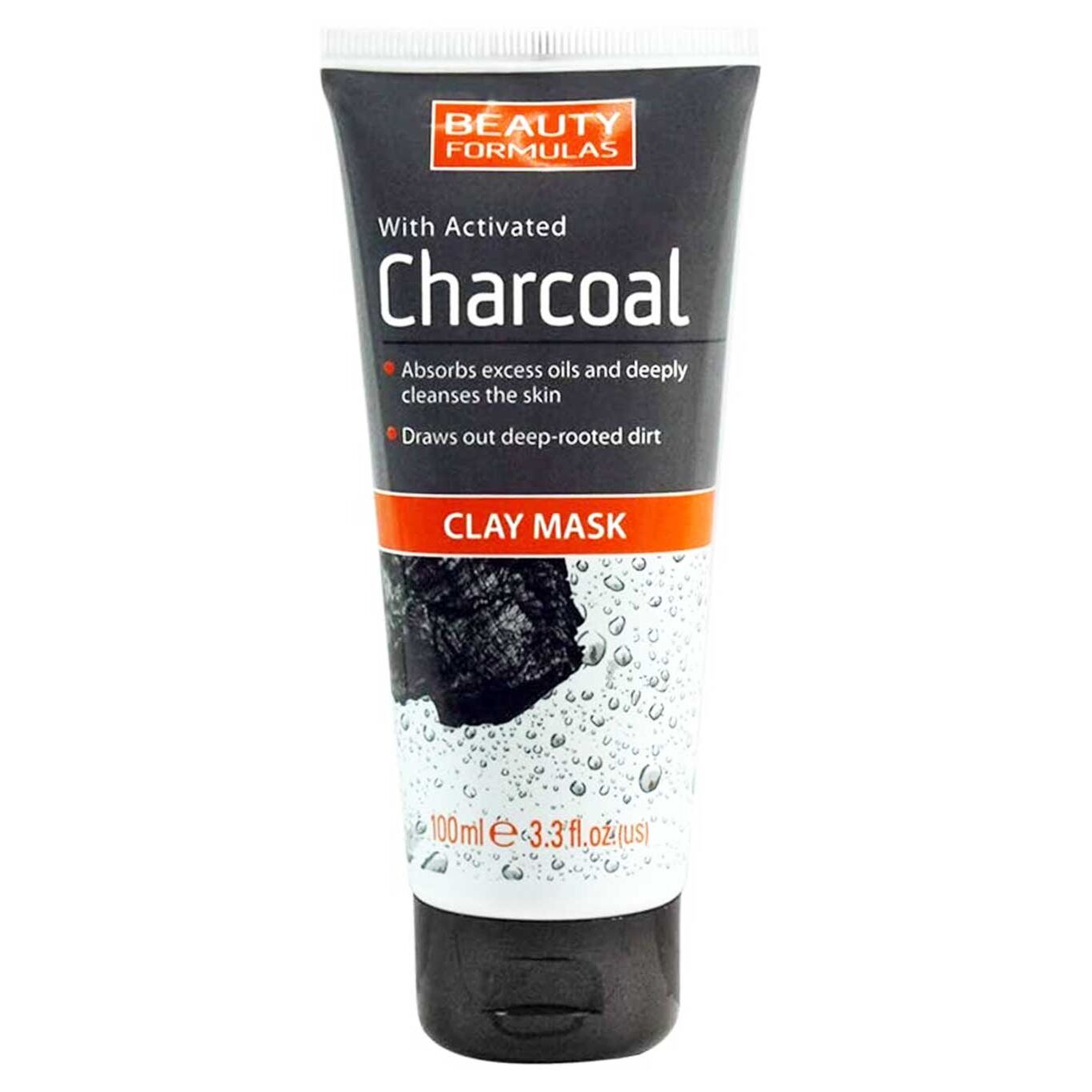 Beauty Formulas Clay Mask with Charcoal 100ml Facial Kits & Masks