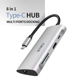 WiWU Alpha 831HRT USB 8 in 1 Type C Hub Adapter