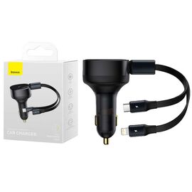 Baseus Enjoyment Retractable 2 in 1 Car Charger 30W