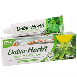 Dabur Herbal Basil Oral Protection Toothbrush + Toothpaste 150g