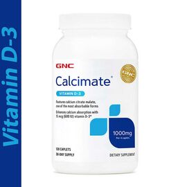 GNC Calcimate 1000mg with Vitamin D-3 120 Caplets
