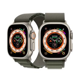 Apple Watch Ultra Titanium Case with Green Alpine Loop