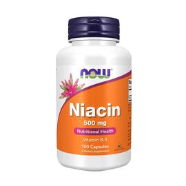 Now Niacin Vitamin B3 Nutritional Health 100 Capsules 500mg