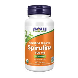 Now Organic Spirulina 500mg 100 Veg Capsules