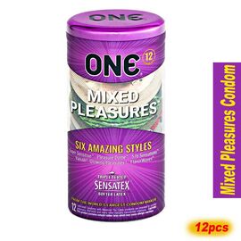 One Mixed Pleasures Comfort Condoms 12pcs
