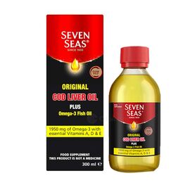 Seven Seas Omega-3 Fish Oil Plus Cod Liver Oil Orange Flavour 300ml