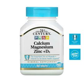 21st Century Calcium Magnesium Zinc + D3 90 Tablets