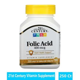 21st Century Folic Acid 400mcg 250 Tablets