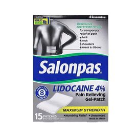Salonpas Lidocaine Pain Relieving Gel 15 Patch