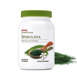 GNC Spirulina Whole Plant Powder 100 Capsules