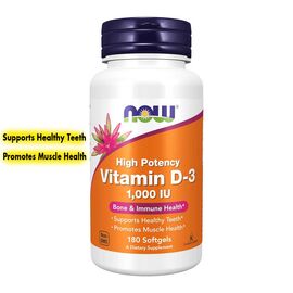 Now High Potency Vitamin D-3 100 Capsules