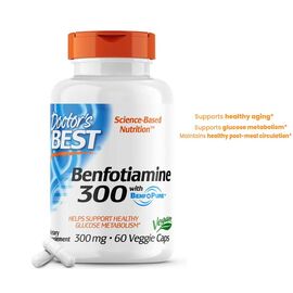 Doctor's Best Benfotiamine 300 BenfoPure 60 Veg Capsules