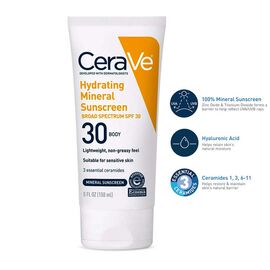 CeraVe Hydrating Mineral Sunscreen SPF30 Body Lotion 150ml