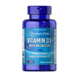 Puritan's Pride Vitamin D3 with Magnesium 60 Tablets