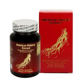 American Ginseng Extract 500mg 60 Capsules