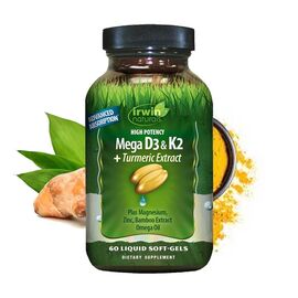Irwin Naturals Mega D3 & K2 + Turmeric Extract Softgels