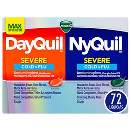 Vicks DayQuil & NyQuil Severe Maximum Strength Cough, Cold & Flu Relief LiquiCaps