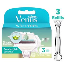 Gillette Venus Comfortglide Sensitive Razor 5 Blade Refills 3Pcs