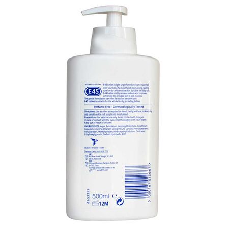 Dermatological E45 Moisturising Lotion 500ml Dermatological E45 Moisturising Lotion 500ml