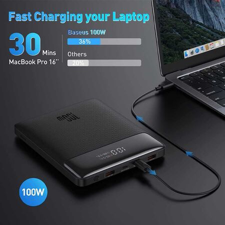 Baseus Blade 100W Power Bank connect laptop