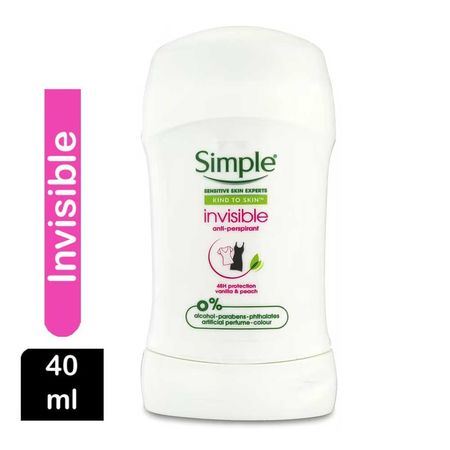 Simple Invisible Anti-Perspirant Deodorant Stick 40ml