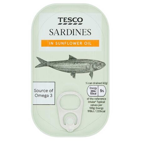 Tesco Sardines In Sunflower Oil 120g