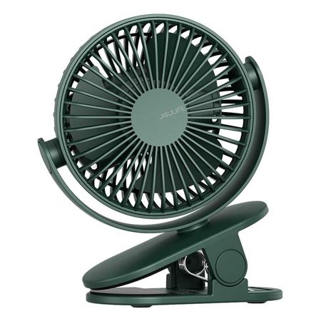 Jisulife FA29/FA29A Clip on Desk 4 Speed Modes Rechargeable Fan Green Color