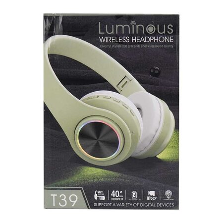 Luminous Wireless Headphone T39 Box Packeging