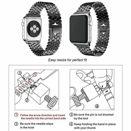 Stainless Steel Luxury Scales Shape Metal Link Strap for iWatch