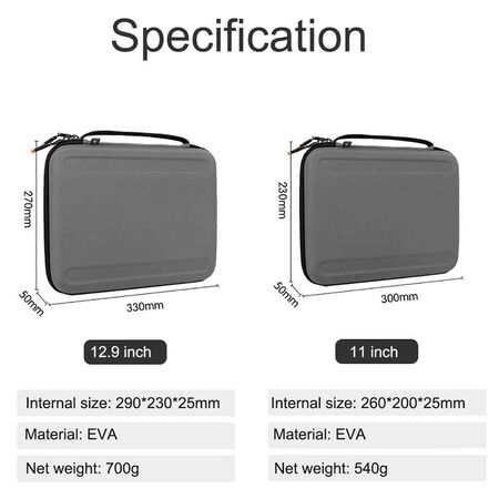 WiWU Parallel Hardshell Bag for Apple iPad Dimensions