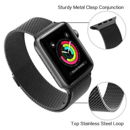 WiWU Stainless Steel Magnetic Milanese Loop Band Strap for Apple Watch