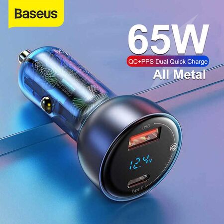 Baseus Car Charger 65W Particular Digital Display QC+PPS Dual Quick Charger