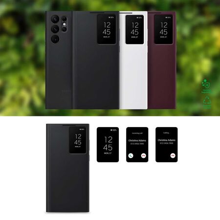 Samsung Smart Clear View Flip Cover for Galaxy S22 Ultra different Colors