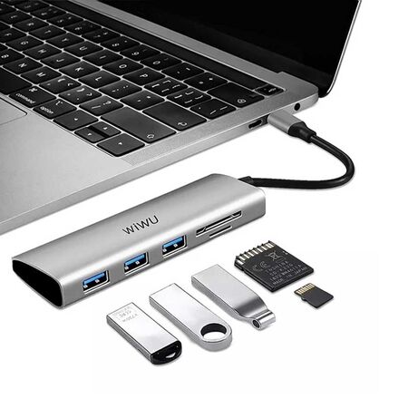 WiWU Alpha 532ST 5 in 1 USB Type-C Hub Adapter
