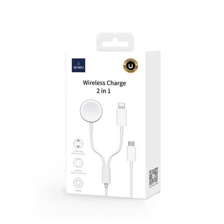 WiWU M10 2 In 1 Smart Watch Wireless Charger Box Packeging