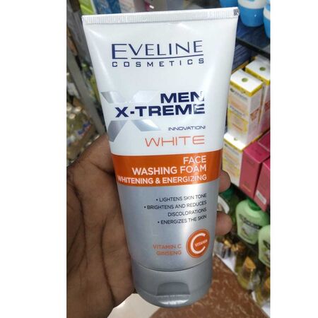 Eveline Men X-Treme White Whitening & Energizing Face Washing Foam 150ml Orginal